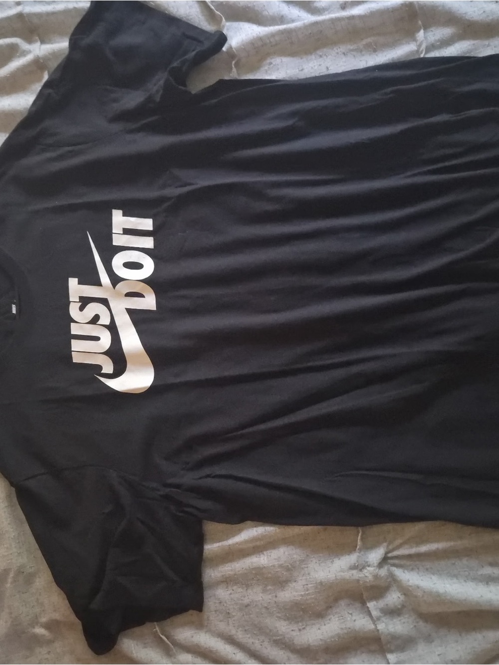 Nike Black Short Sleeve Tee with White 'Just Do It' Swoosh